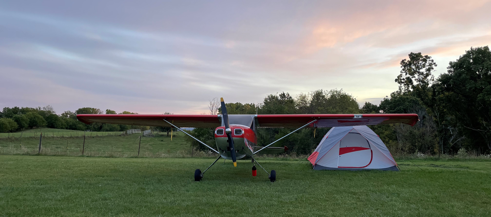 Camping under the wing